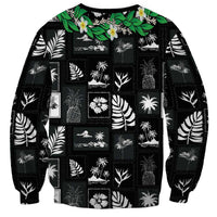 Aloha Hawaii Tuberose Lei Sweatshirt Tropical Vibes Black Color - Polynesian Pride