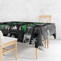 Aloha Hawaii Tuberose Lei Tablecloth Tropical Vibes Black Color - Polynesian Pride