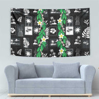 Aloha Hawaii Tuberose Lei Tapestry Tropical Vibes Black Color - Polynesian Pride