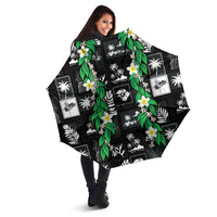 Aloha Hawaii Tuberose Lei Umbrella Tropical Vibes Black Color - Polynesian Pride