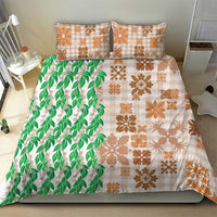 Aloha Hawaii Palaka Tuberose Lei Bedding Set Hawaiian Quilt Seamless Style - Polynesian Pride