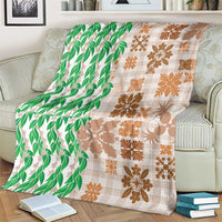 Aloha Hawaii Palaka Tuberose Lei Blanket Hawaiian Quilt Seamless Style - Polynesian Pride