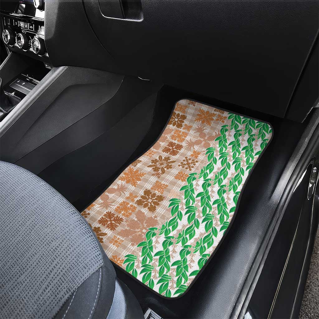 Aloha Hawaii Palaka Tuberose Lei Car Mats Hawaiian Quilt Seamless Style - Polynesian Pride