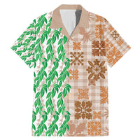 Aloha Hawaii Palaka Tuberose Lei Family Matching Mermaid Dress and Hawaiian Shirt Hawaiian Quilt Seamless Style - Polynesian Pride