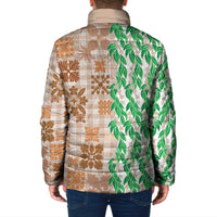 Aloha Hawaii Palaka Tuberose Lei Padded Jacket Hawaiian Quilt Seamless Style - Polynesian Pride