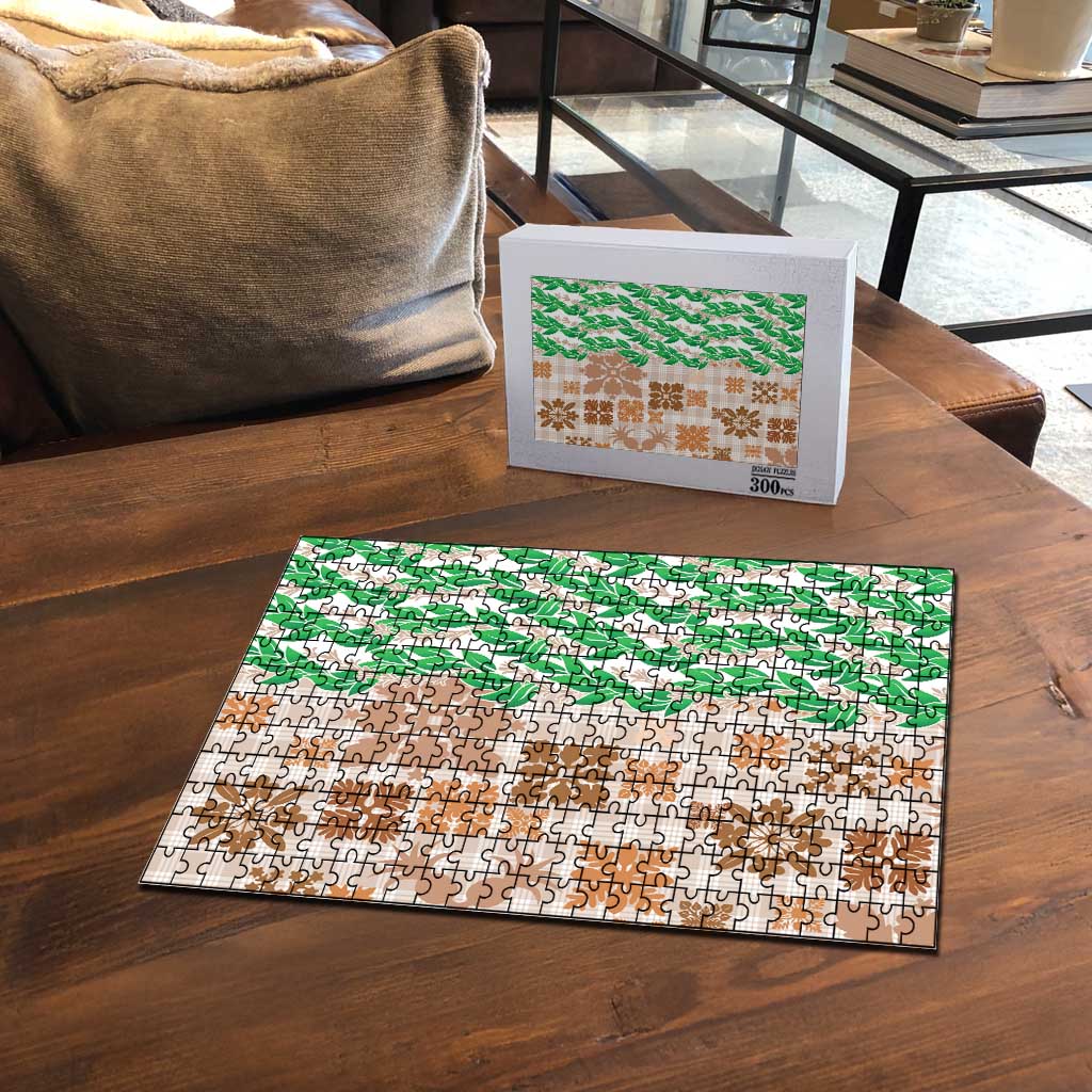 Aloha Hawaii Palaka Tuberose Lei Puzzle Hawaiian Quilt Seamless Style - Polynesian Pride