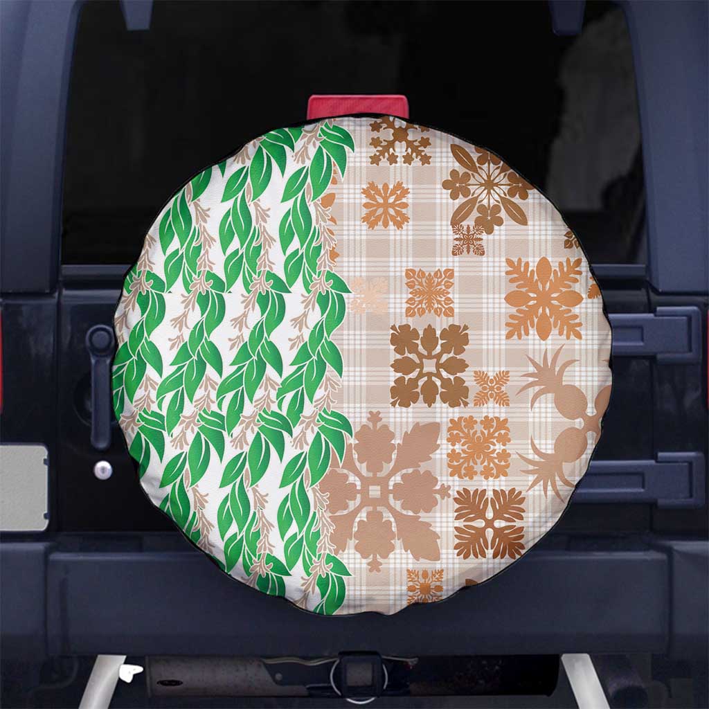 Aloha Hawaii Palaka Tuberose Lei Spare Tire Cover Hawaiian Quilt Seamless Style - Polynesian Pride