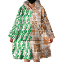 Aloha Hawaii Palaka Tuberose Lei Wearable Blanket Hoodie Hawaiian Quilt Seamless Style - Polynesian Pride