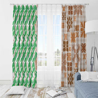 Aloha Hawaii Palaka Tuberose Lei Window Curtain Hawaiian Quilt Seamless Style - Polynesian Pride