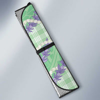 Pastel Green Hawaii Palaka Honohono Pikake Auto Sun Shade Hawaiian Orchid Lei Polynesian Pattern - Polynesian Pride