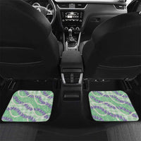 Pastel Green Hawaii Palaka Honohono Pikake Car Mats Hawaiian Orchid Lei Polynesian Pattern - Polynesian Pride