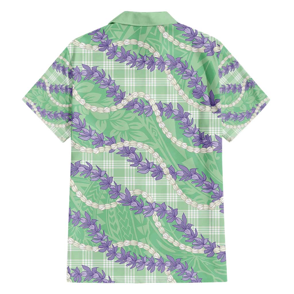 Pastel Green Hawaii Palaka Honohono Pikake Family Matching Tank Maxi Dress and Hawaiian Shirt Hawaiian Orchid Lei Polynesian Pattern - Polynesian Pride