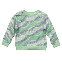 Pastel Green Hawaii Palaka Honohono Pikake Kid Ugly Christmas Sweater Hawaiian Orchid Lei Polynesian Pattern LT14 Kid Pastel Green - Polynesian Pride