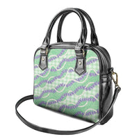 Pastel Green Hawaii Palaka Honohono Pikake Shoulder Handbag Hawaiian Orchid Lei Polynesian Pattern - Polynesian Pride