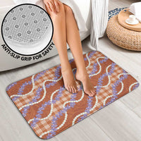 Orange Hawaii Palaka Honohono Pikake Bathroom Set Hawaiian Orchid Lei Polynesian Pattern - Polynesian Pride