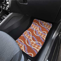 Orange Hawaii Palaka Honohono Pikake Car Mats Hawaiian Orchid Lei Polynesian Pattern - Polynesian Pride