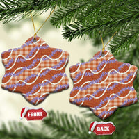 Orange Hawaii Palaka Honohono Pikake Ceramic Ornament Hawaiian Orchid Lei Polynesian Pattern - Polynesian Pride