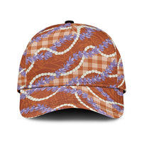 Orange Hawaii Palaka Honohono Pikake Classic Cap Hawaiian Orchid Lei Polynesian Pattern - Polynesian Pride