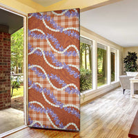 Orange Hawaii Palaka Honohono Pikake Door Cover Hawaiian Orchid Lei Polynesian Pattern - Polynesian Pride