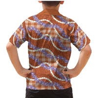 Orange Hawaii Palaka Honohono Pikake Family Matching Mermaid Dress and Hawaiian Shirt Hawaiian Orchid Lei Polynesian Pattern - Polynesian Pride