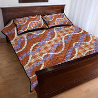 Orange Hawaii Palaka Honohono Pikake Quilt Bed Set Hawaiian Orchid Lei Polynesian Pattern - Polynesian Pride