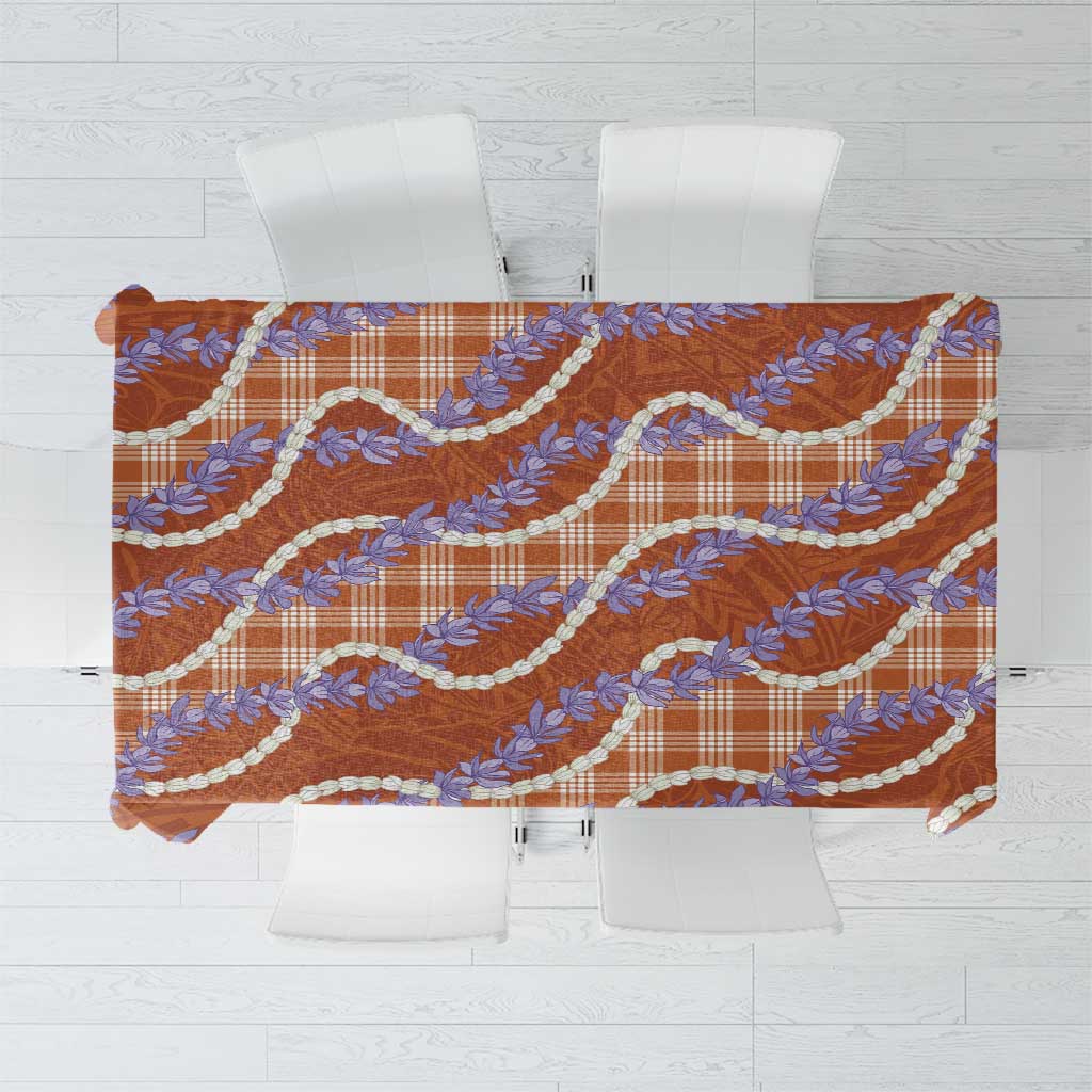 Orange Hawaii Palaka Honohono Pikake Tablecloth Hawaiian Orchid Lei Polynesian Pattern - Polynesian Pride