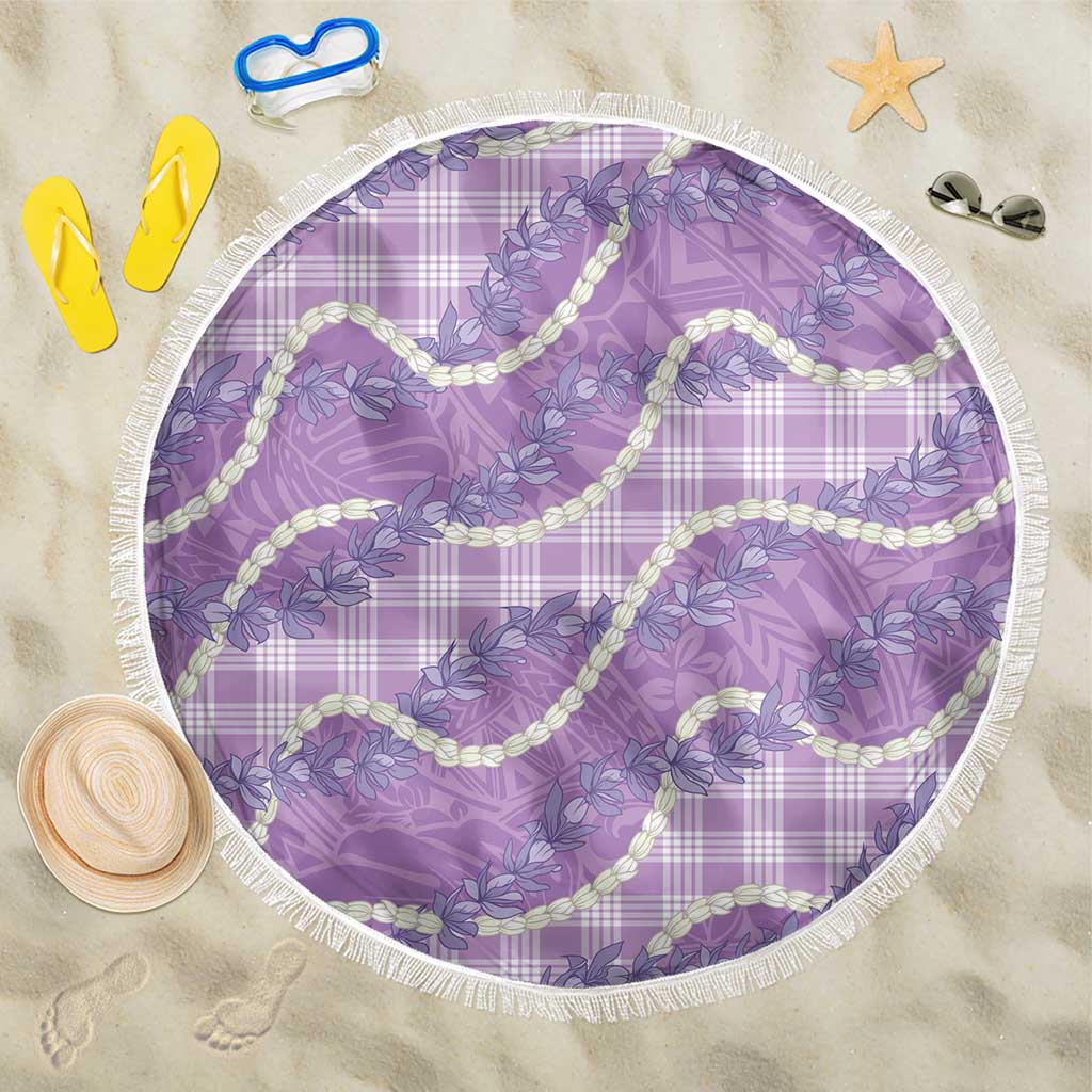 Purple Hawaii Palaka Honohono Pikake Beach Blanket Hawaiian Orchid Lei Polynesian Pattern - Polynesian Pride