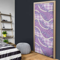 Purple Hawaii Palaka Honohono Pikake Door Cover Hawaiian Orchid Lei Polynesian Pattern - Polynesian Pride