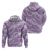 Purple Hawaii Palaka Honohono Pikake Hoodie Hawaiian Orchid Lei Polynesian Pattern - Polynesian Pride