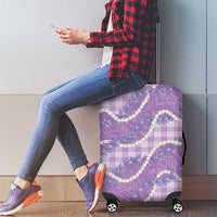 Purple Hawaii Palaka Honohono Pikake Luggage Cover Hawaiian Orchid Lei Polynesian Pattern - Polynesian Pride