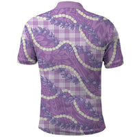 Purple Hawaii Palaka Honohono Pikake Polo Shirt Hawaiian Orchid Lei Polynesian Pattern - Polynesian Pride