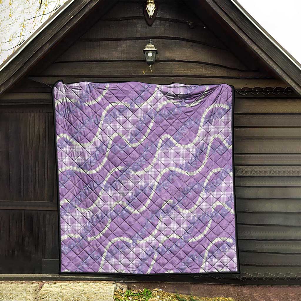 Purple Hawaii Palaka Honohono Pikake Quilt Hawaiian Orchid Lei Polynesian Pattern - Polynesian Pride