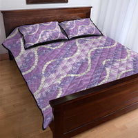 Purple Hawaii Palaka Honohono Pikake Quilt Bed Set Hawaiian Orchid Lei Polynesian Pattern - Polynesian Pride