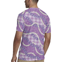 Purple Hawaii Palaka Honohono Pikake Rugby Jersey Hawaiian Orchid Lei Polynesian Pattern - Polynesian Pride