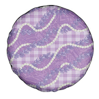 Purple Hawaii Palaka Honohono Pikake Spare Tire Cover Hawaiian Orchid Lei Polynesian Pattern - Polynesian Pride