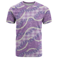 Purple Hawaii Palaka Honohono Pikake T Shirt Hawaiian Orchid Lei Polynesian Pattern - Polynesian Pride