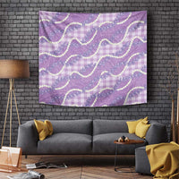 Purple Hawaii Palaka Honohono Pikake Tapestry Hawaiian Orchid Lei Polynesian Pattern - Polynesian Pride