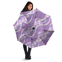Purple Hawaii Palaka Honohono Pikake Umbrella Hawaiian Orchid Lei Polynesian Pattern - Polynesian Pride