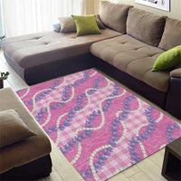 Pink Hawaii Palaka Honohono Pikake Area Rug Hawaiian Orchid Lei Polynesian Pattern - Polynesian Pride