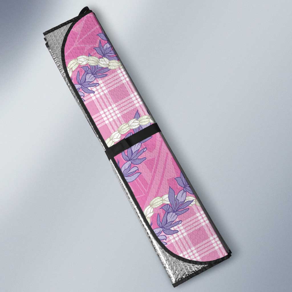 Pink Hawaii Palaka Honohono Pikake Auto Sun Shade Hawaiian Orchid Lei Polynesian Pattern - Polynesian Pride