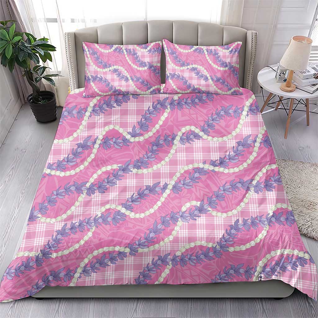 Pink Hawaii Palaka Honohono Pikake Bedding Set Hawaiian Orchid Lei Polynesian Pattern - Polynesian Pride