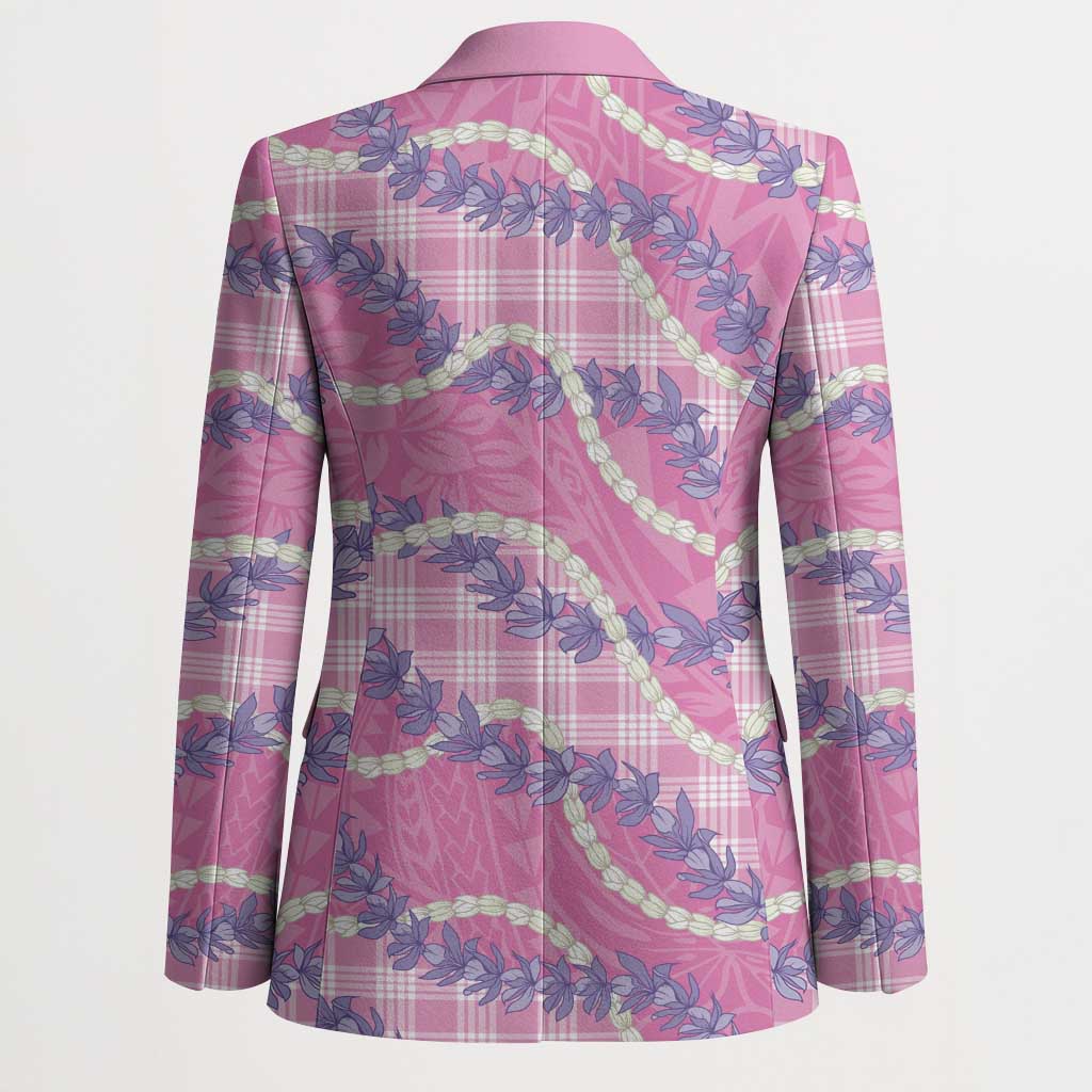 Pink Hawaii Palaka Honohono Pikake Blazer Hawaiian Orchid Lei Polynesian Pattern - Polynesian Pride