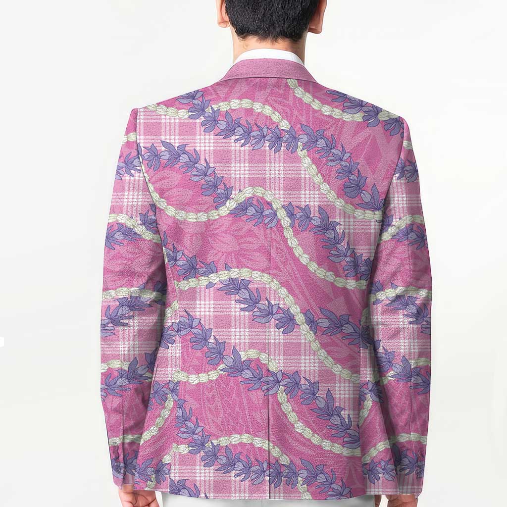 Pink Hawaii Palaka Honohono Pikake Blazer Hawaiian Orchid Lei Polynesian Pattern - Polynesian Pride