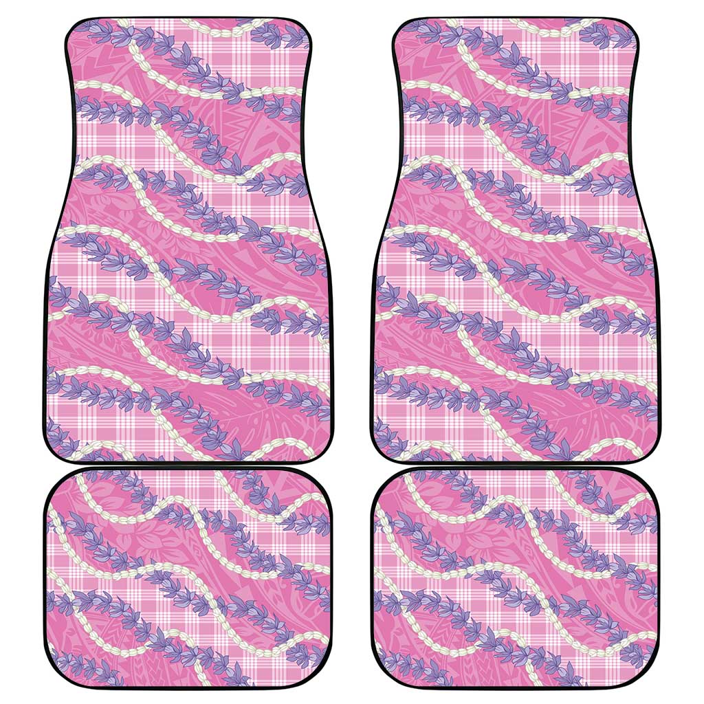 Pink Hawaii Palaka Honohono Pikake Car Mats Hawaiian Orchid Lei Polynesian Pattern - Polynesian Pride