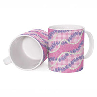 Pink Hawaii Palaka Honohono Pikake Ceramic Mug Hawaiian Orchid Lei Polynesian Pattern - Polynesian Pride