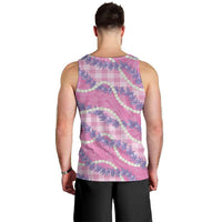Pink Hawaii Palaka Honohono Pikake Men Tank Top Hawaiian Orchid Lei Polynesian Pattern - Polynesian Pride
