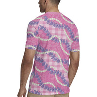 Pink Hawaii Palaka Honohono Pikake Rugby Jersey Hawaiian Orchid Lei Polynesian Pattern - Polynesian Pride