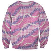 Pink Hawaii Palaka Honohono Pikake Sweatshirt Hawaiian Orchid Lei Polynesian Pattern - Polynesian Pride