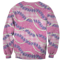 Pink Hawaii Palaka Honohono Pikake Sweatshirt Hawaiian Orchid Lei Polynesian Pattern - Polynesian Pride