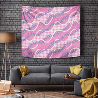 Pink Hawaii Palaka Honohono Pikake Tapestry Hawaiian Orchid Lei Polynesian Pattern - Polynesian Pride